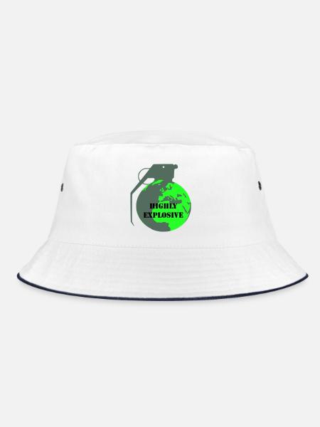 Explosive Earth - Bucket Hat - white/navy - Front