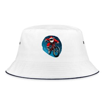 Downhiller Santa Claus - Bucket Hat - white/navy - Front