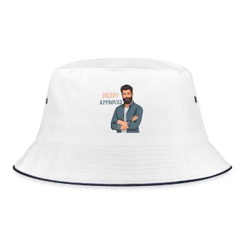 Daddy Approved Bart Mann Design - Bucket Hat - Weiß/Navy - Vorne