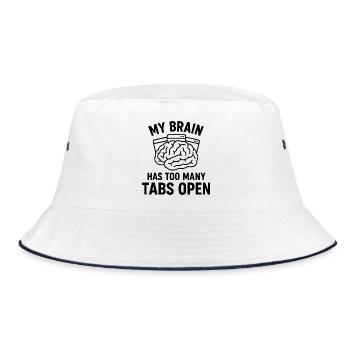 My brain: Too many tabs open - Bucket Hat - white/navy - Front