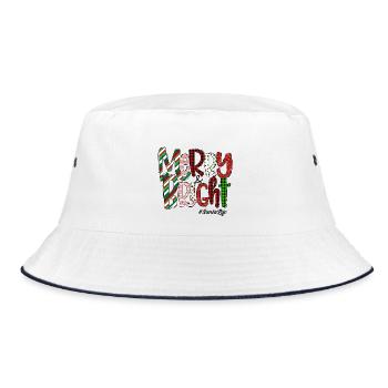 Merry Bright Festive Plaid Pattern - Bucket Hat - Weiß/Navy - Vorne
