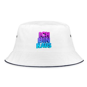 Ich Bin Raus 3D Gradient - Bucket Hat - Weiß/Navy - Vorne