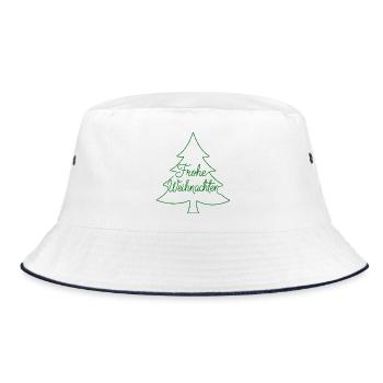 Merry Christmas Christmas Tree Modern - Bucket Hat - white/navy - Front