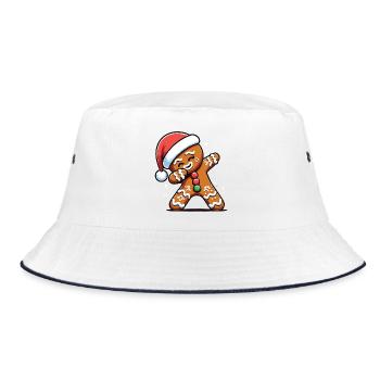Dabbing Weihnachts Lebkuchen Dab Weihnachten - Bucket Hat - Weiß/Navy - Vorne