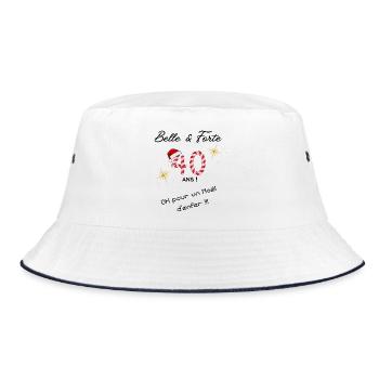 Joyeux_noel_40ans - Bucket Hat - Weiß/Navy - Vorne