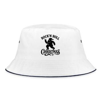 Christmas time Xmas weihnachten rock'n roll Santa  - Bucket Hat - Weiß/Navy - Vorne