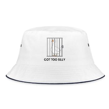 Goose – Wurde zu albern - Bucket Hat - Weiß/Navy - Vorne