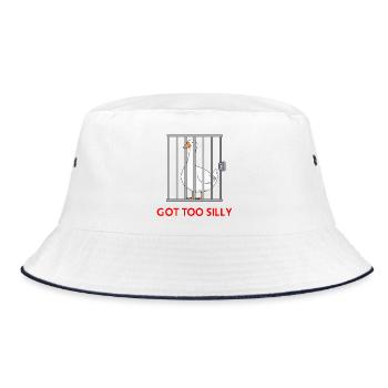 Goose – Wurde zu albern - Bucket Hat - Weiß/Navy - Vorne