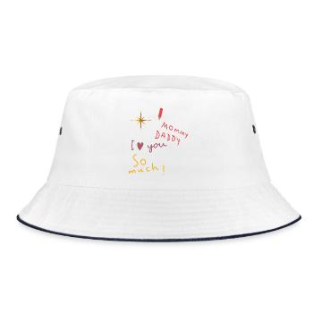  Mommy Daddy i love you - Bucket Hat - Weiß/Navy - Vorne