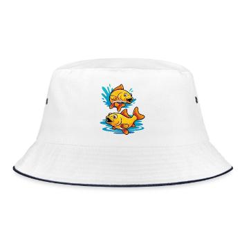 Carpe – Conception de la pêche sportive avec deux carpes - Bob - blanc/marine - Devant