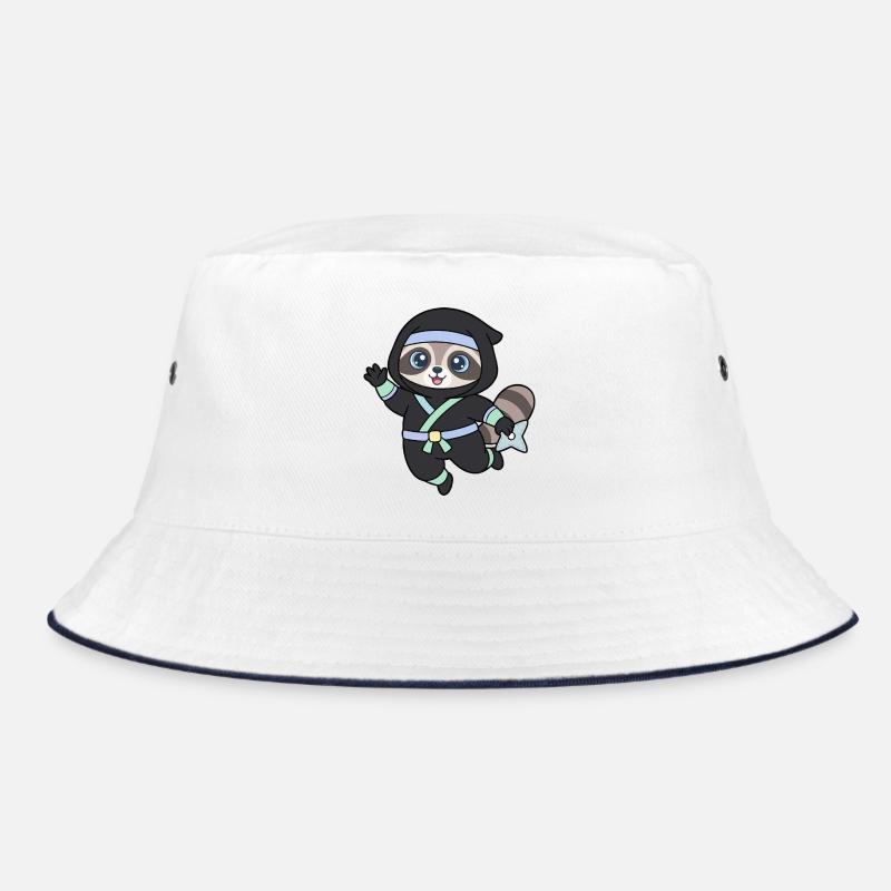 Raton laveur ninja en tenue de ninja - Bob - blanc/marine