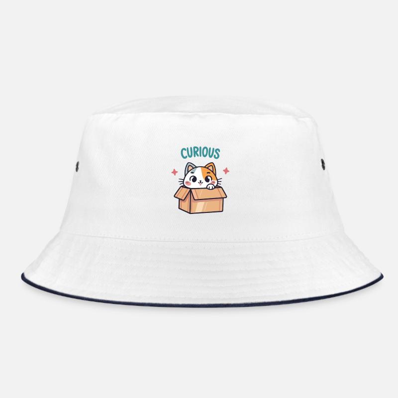 Curious Cat in its Box Bucket Hat