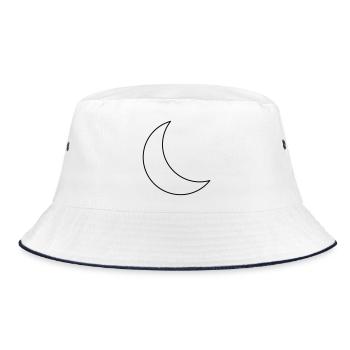 Moon / Crescent Moon - Bucket Hat - white/navy - Front