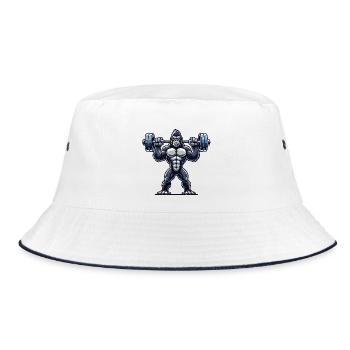 Gorilla Powerful Dumbbell - Bucket Hat - white/navy - Front