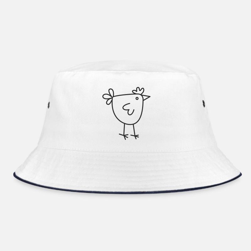 Chicken in line drawing Bucket Hat