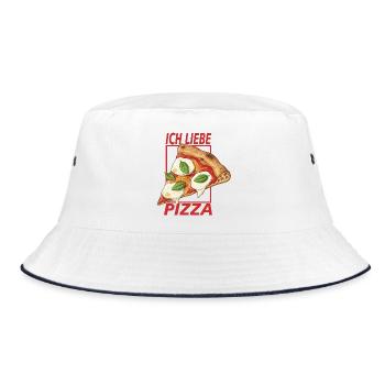 I love pizza - Bucket Hat - white/navy - Front