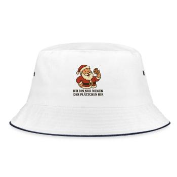 Santa Cookie Saying - Bucket Hat - white/navy - Front