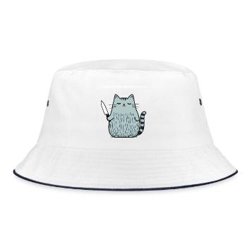 6-7 Internet Meme 6 7 Snack Cat - Bucket Hat - white/navy - Front