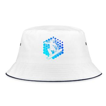 Snowboard style for every occasion - Bucket Hat - white/navy - Front