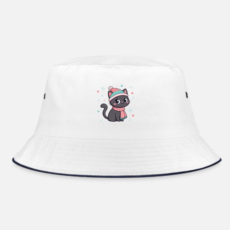 Winterschwarzes Kätzchen Bucket Hat