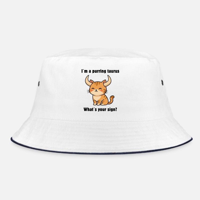Süße Stier Katze – Starkes Sternzeichen Motiv Bucket Hat