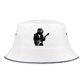 Tyranno Rocker Dino Guitarist - Bucket Hat - white/navy - Front