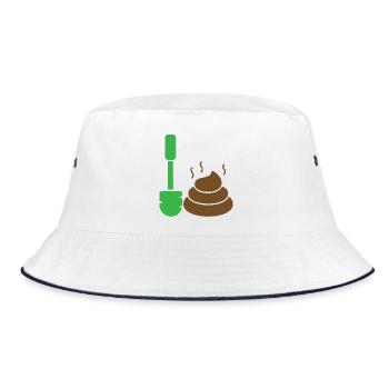 Green marker meets poop emoticon - Bucket Hat - white/navy - Front