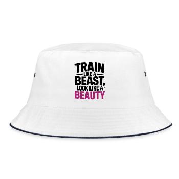 Train like a beast, look like a beauty - Bucket Hat - white/navy - Front