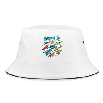 Send It Paper Airplanes - Bucket Hat - white/navy - Front