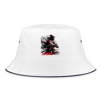 Samurai - Bucket Hat - white/navy - Front