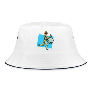 DRUMMER #1 - sound & vision - Bucket Hat - white/navy - Front