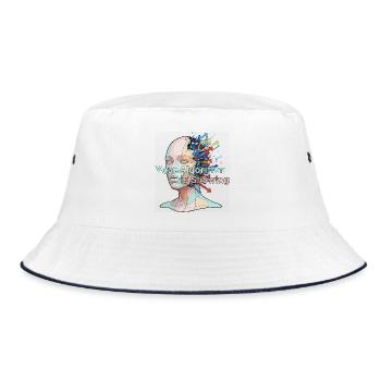 Dein Algorithmus zeigt es an - Bucket Hat - Weiß/Navy - Vorne