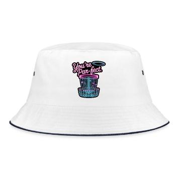 Du bist Perfekter – lustiges Disc-Golf-Meme - Bucket Hat - Weiß/Navy - Vorne