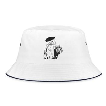 HERR STEHLEN SIE IHR MÄDCHEN - Bucket Hat - Weiß/Navy - Vorne