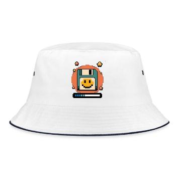 Floppy Disk Retro Internet - Bucket Hat - white/navy - Front