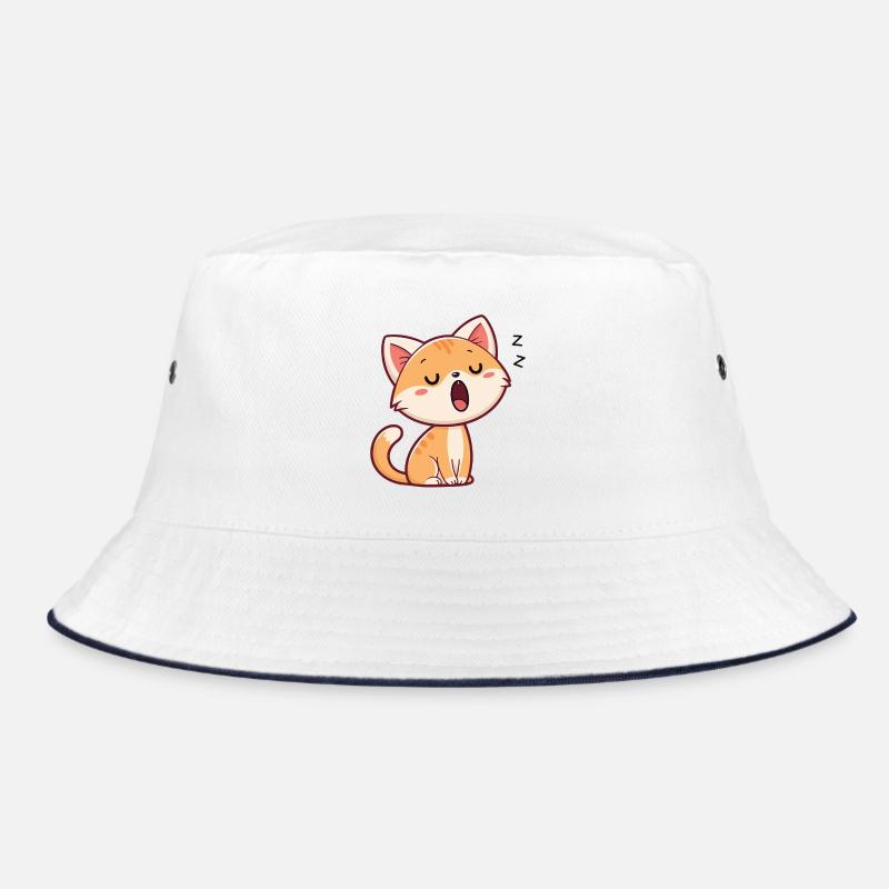 Pastel Sleeping Kitten Bucket Hat