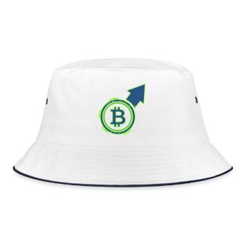 Bitcoin Bull Run Arrow To The Moon - Bucket Hat - white/navy - Front