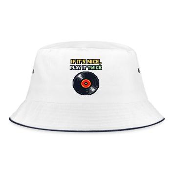 Wenn es schön ist, spiel es zweimal - Bucket Hat - Weiß/Navy - Vorne