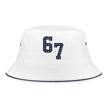 Number Lights 67 - Bucket Hat - Weiß/Navy - Vorne
