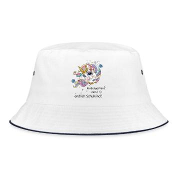 Finally a schoolchild - Bucket Hat - white/navy - Front
