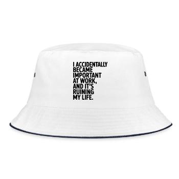Accidentally Important at Work - Bucket Hat - white/navy - Front