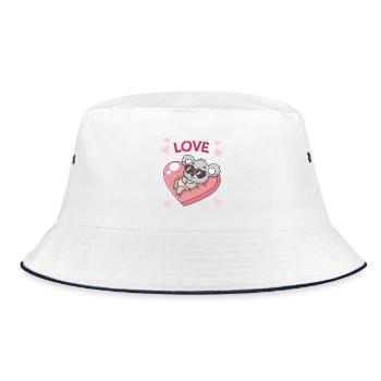 Koalaherz und süße Liebe - Bucket Hat - Weiß/Navy - Vorne