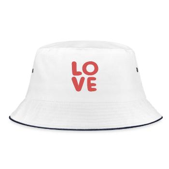 Love Soft Red Typography - Bucket Hat - white/navy - Front