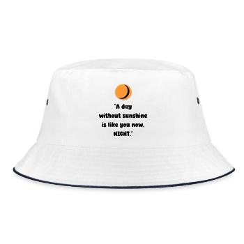 Orange Moon Silhouette - Bucket Hat - white/navy - Front