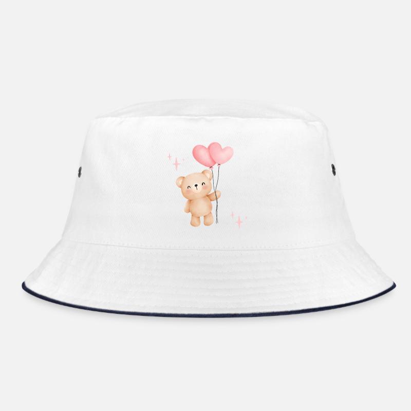 Pastell Bär mit Herzballons Bucket Hat