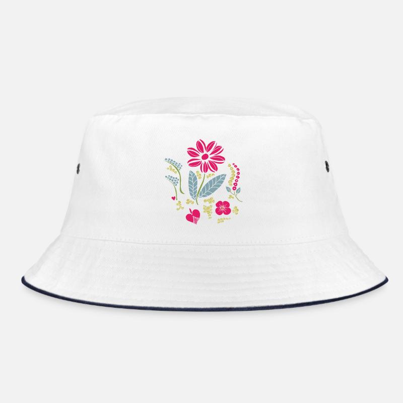 Floral ornament with leaves Bucket Hat