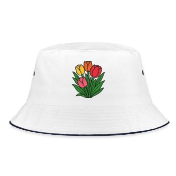 Tulip Patch Bloom - Bucket Hat - white/navy - Front