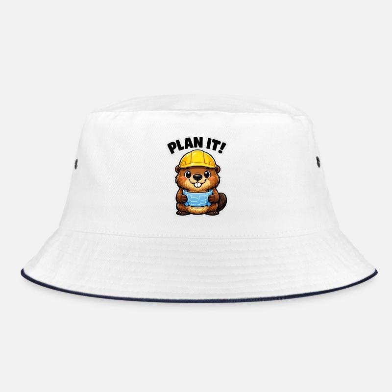 Bauheld Biber mit Plan Bucket Hat
