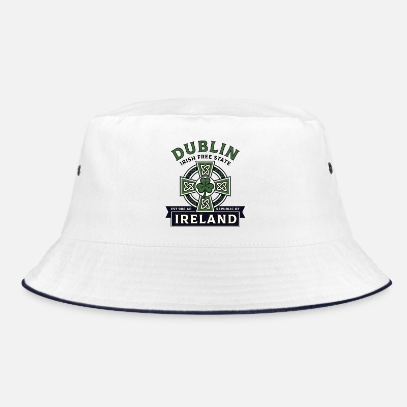 Dublin Ireland Celtic Cross Shamrock  Bucket Hat