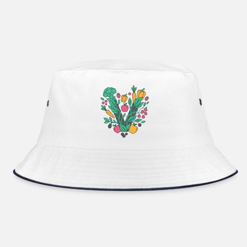 Fresh Garden Vegetable Motif Bucket Hat
